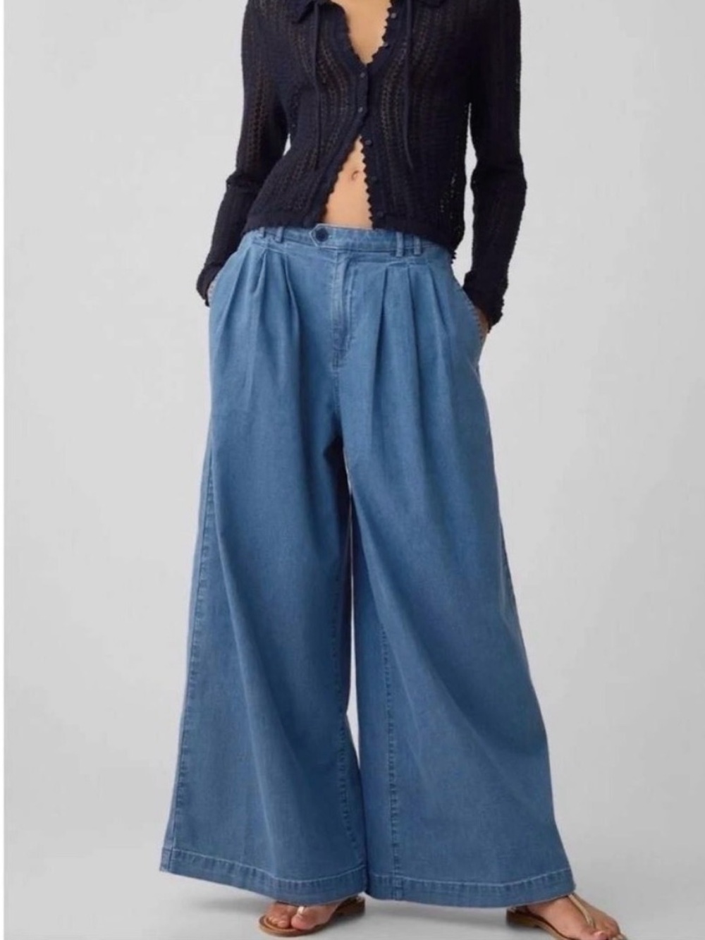Gap x DÔEN High Rise Wide Leg Denim Trousers 27